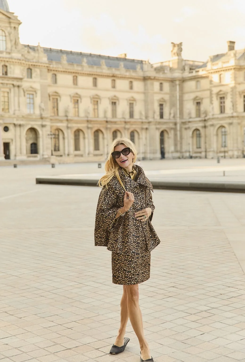 Cropped Grace Coat - Leopard Print Lurex - BURU