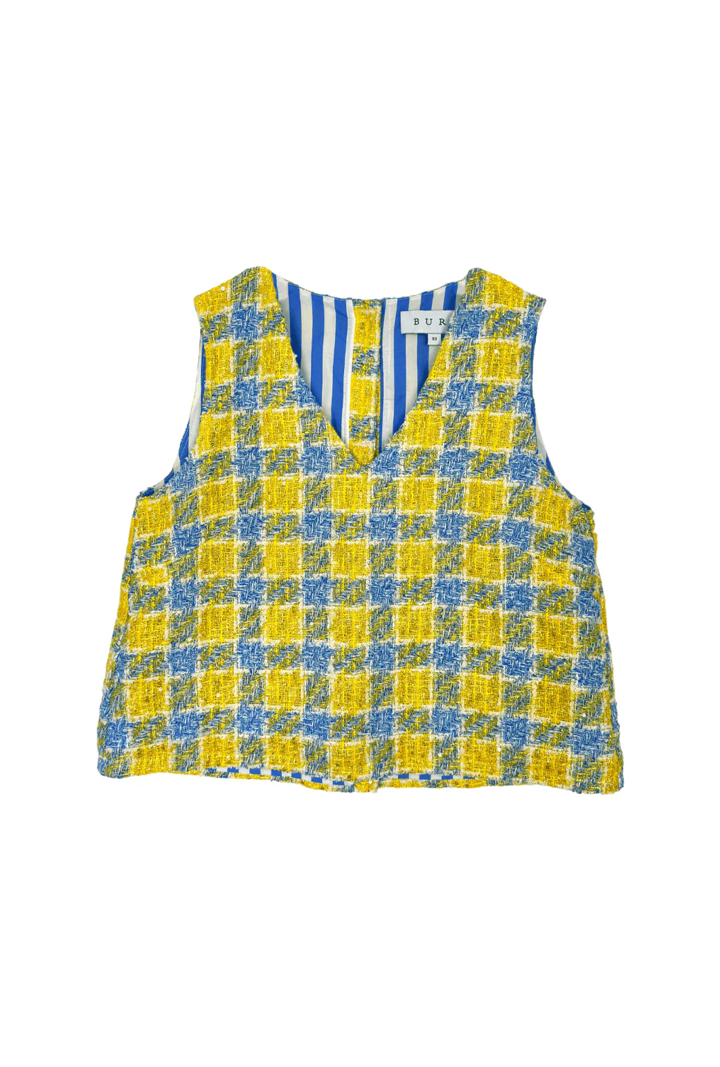 Le V Mod Top - Plaid Twinkle Tweed - BURU