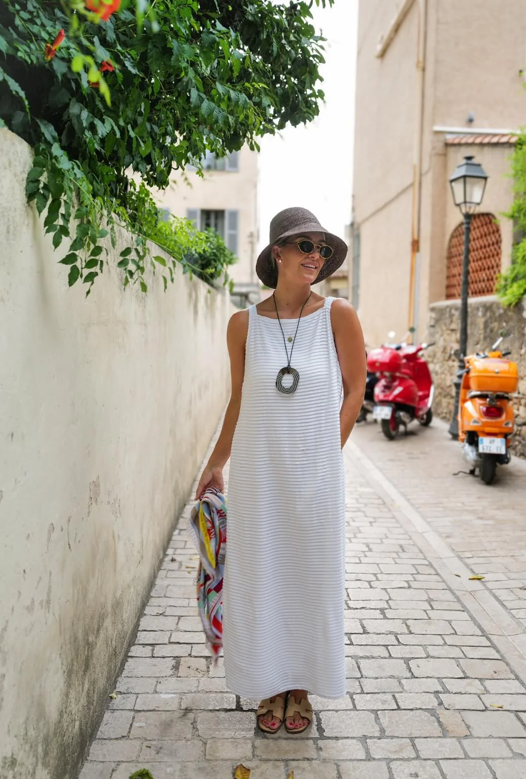 Buru x Megan Stokes The Megan MIDI Dress - White Pintuck Knit - BURU