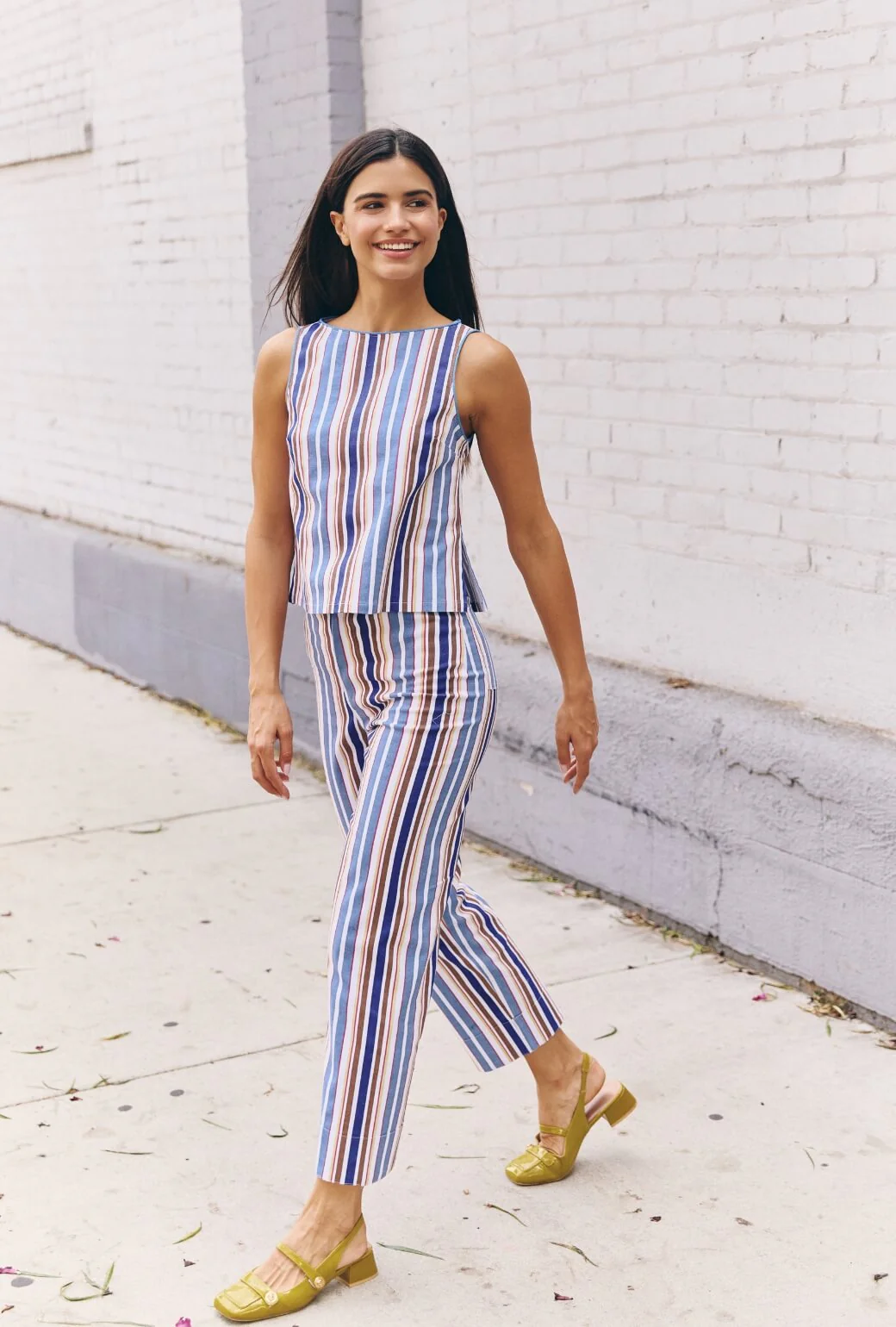 The Charlie Pant - Brown Stripe Twill - BURU