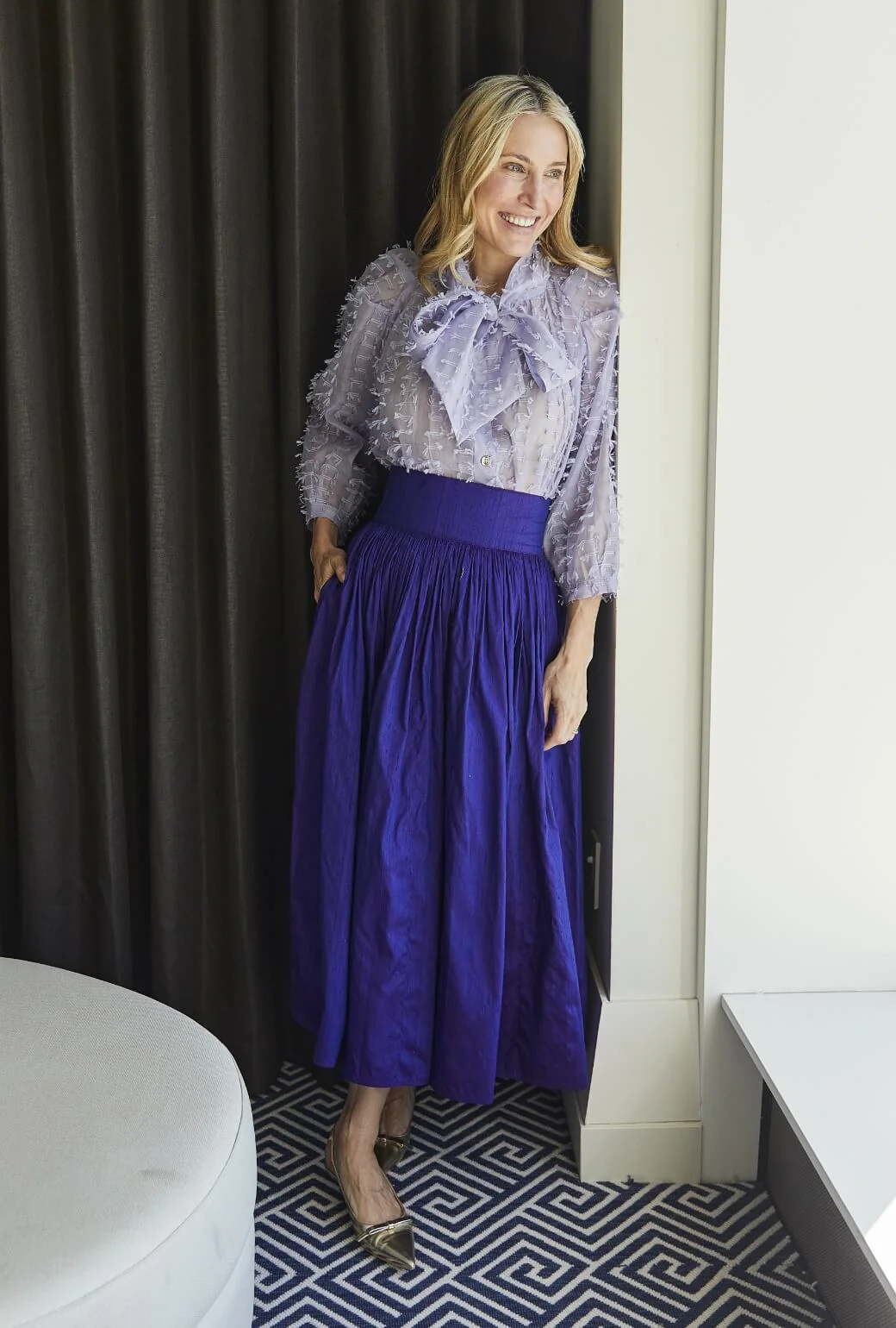 Big Bow Blouse - Lilac Bows - BURU