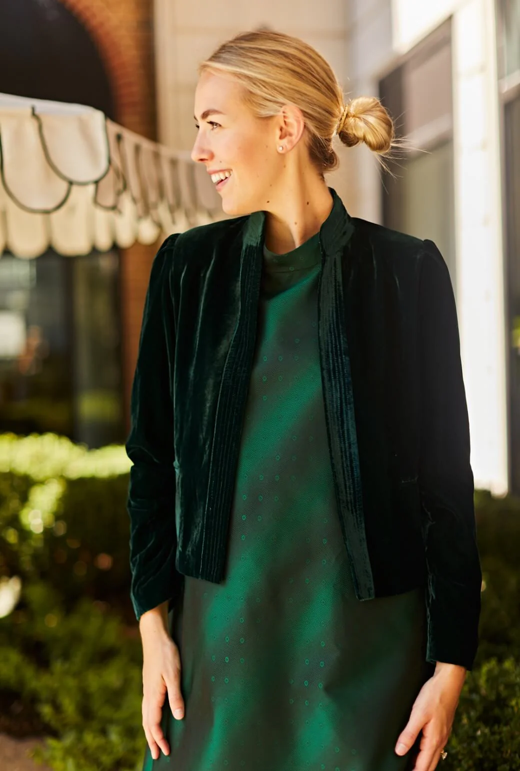 Mona Lee Blazer - Emerald Velvet - BURU