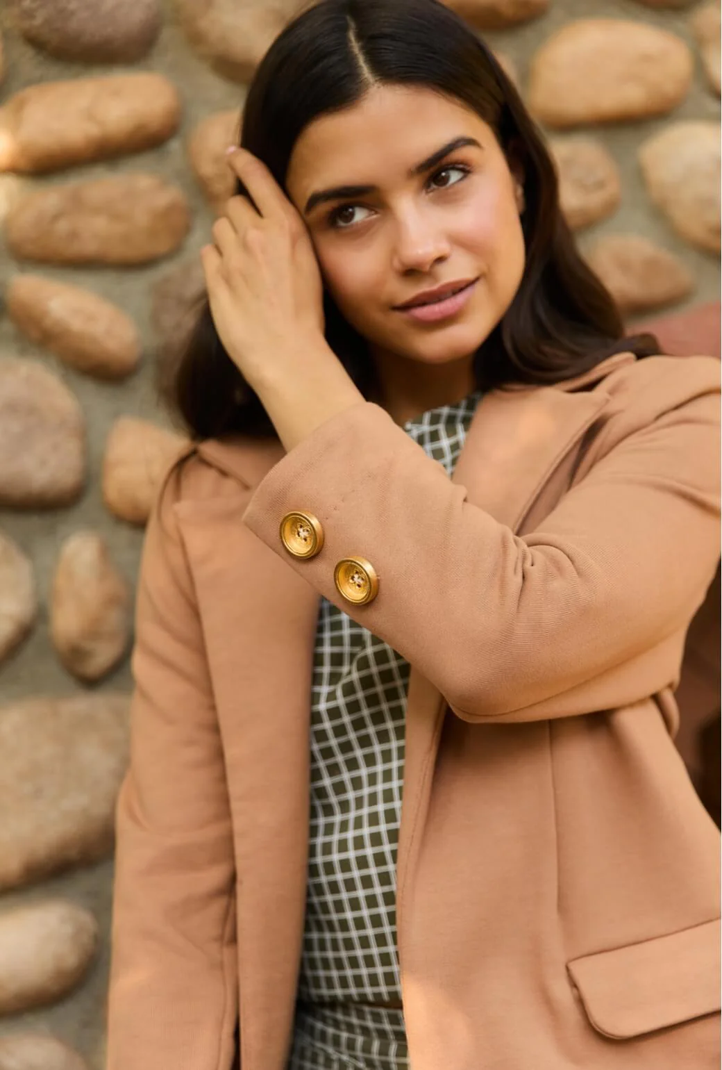 Boyfriend Blazer - Caramel Knit - BURU