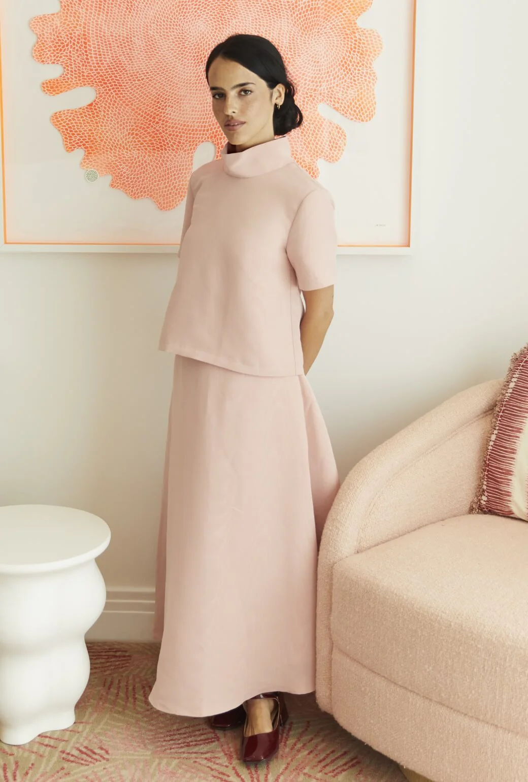 The Laura Skirt - Ballet Pink Moiré - BURU