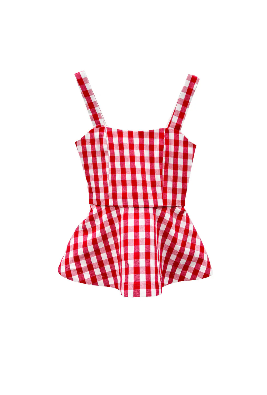 The Peplum Bustier -Red Gingham - BURU