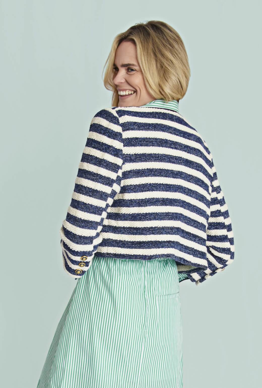 Cardigan Blazer - Navy Rope - BURU