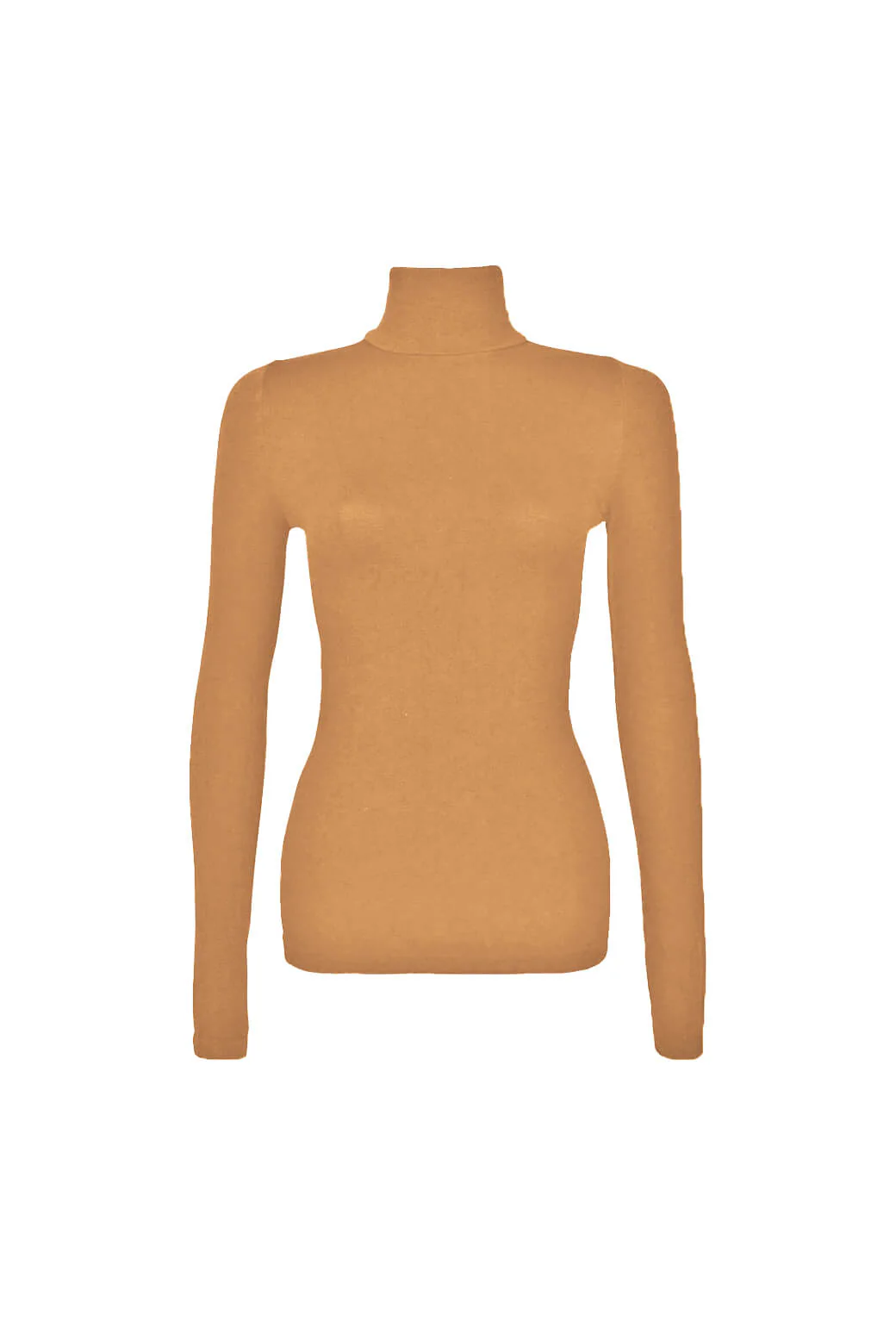 Long Sleeve Mock Turtleneck - Caramel - BURU