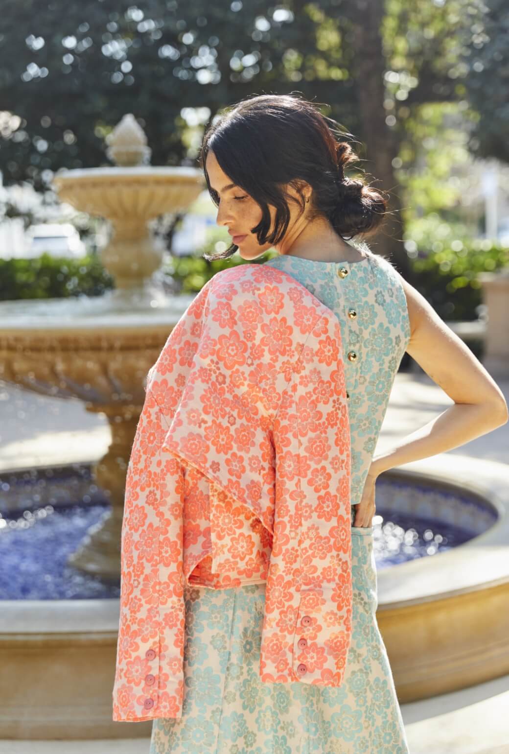 Bolero Blazer - Coral Brightline - BURU