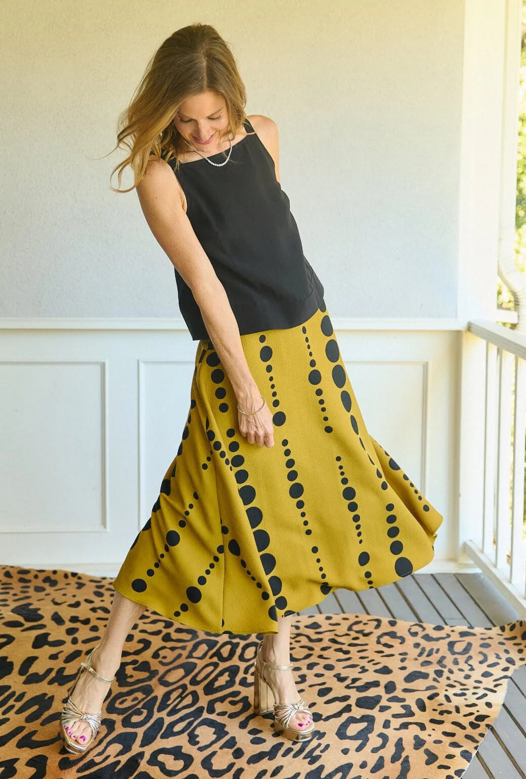 The Laura Skirt - Dijon Dots - BURU