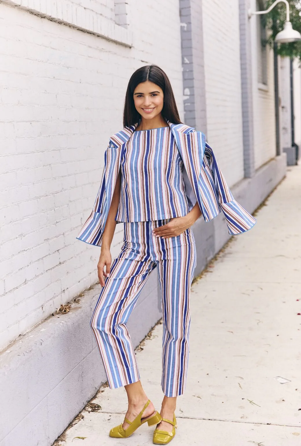 The Charlie Pant - Brown Stripe Twill - BURU