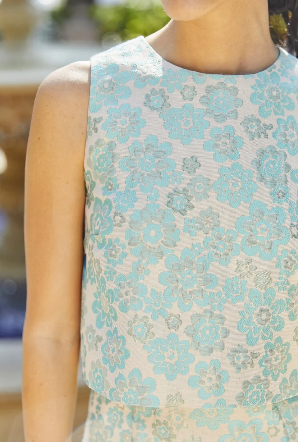 Audrey Top - Aqua Brightline - BURU