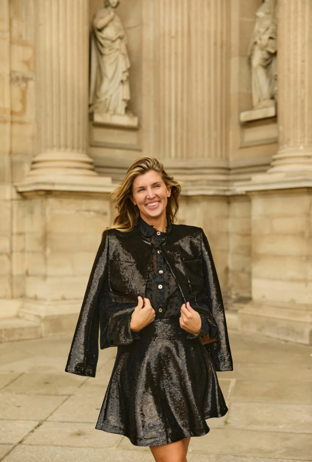 Buru x Anna Kloots Everyday Blazer - Black Liquid Sequin - BURU