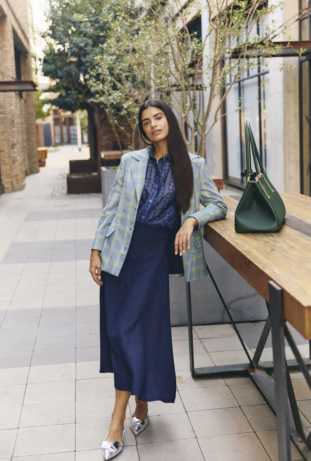 The Laura Skirt MIDI - Pinstripe - BURU