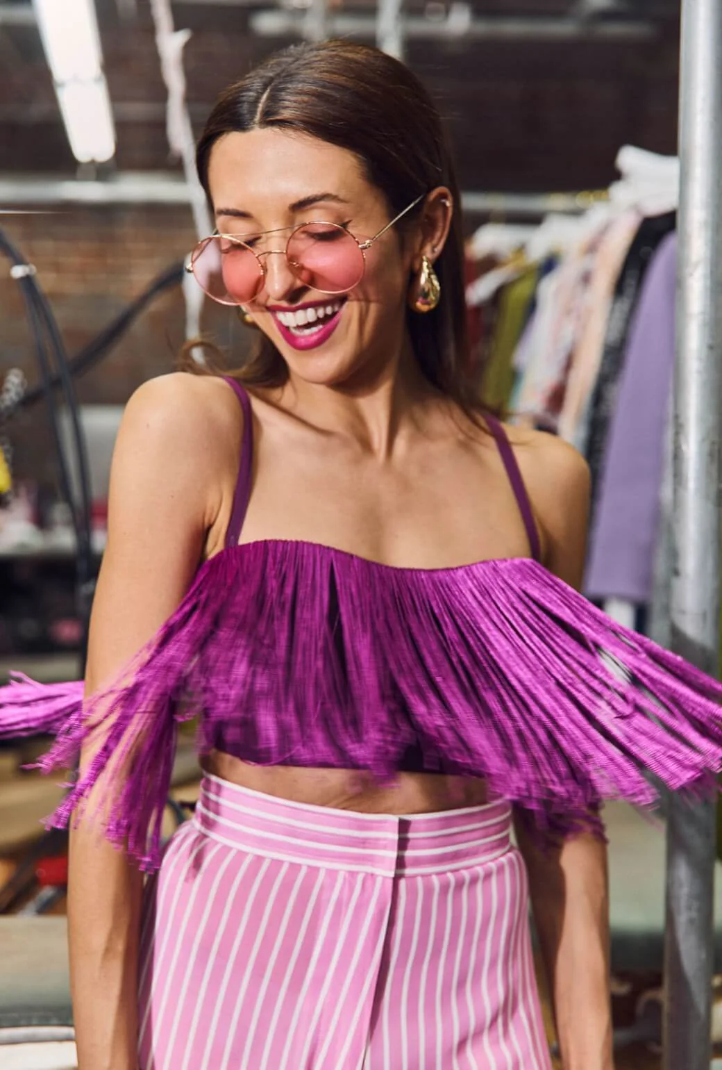 Buru x India The Camden Crop - Fuchsia - BURU