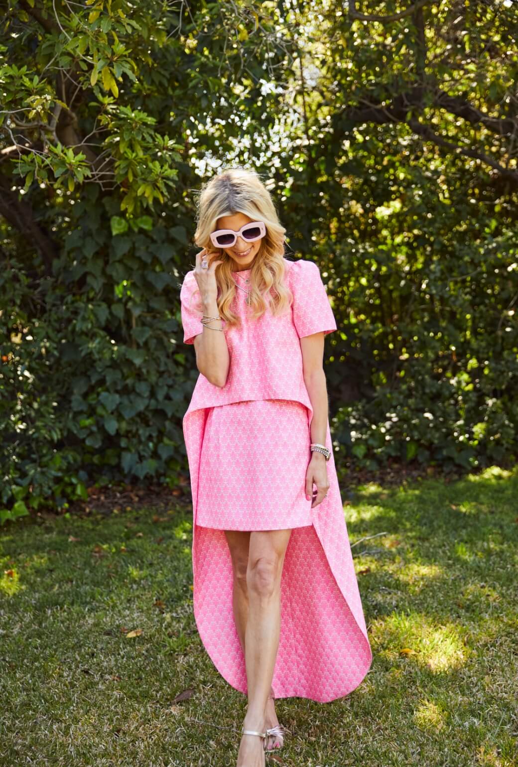 Run for the Roses Maggie Mini Skirt - Pink Damask - BURU