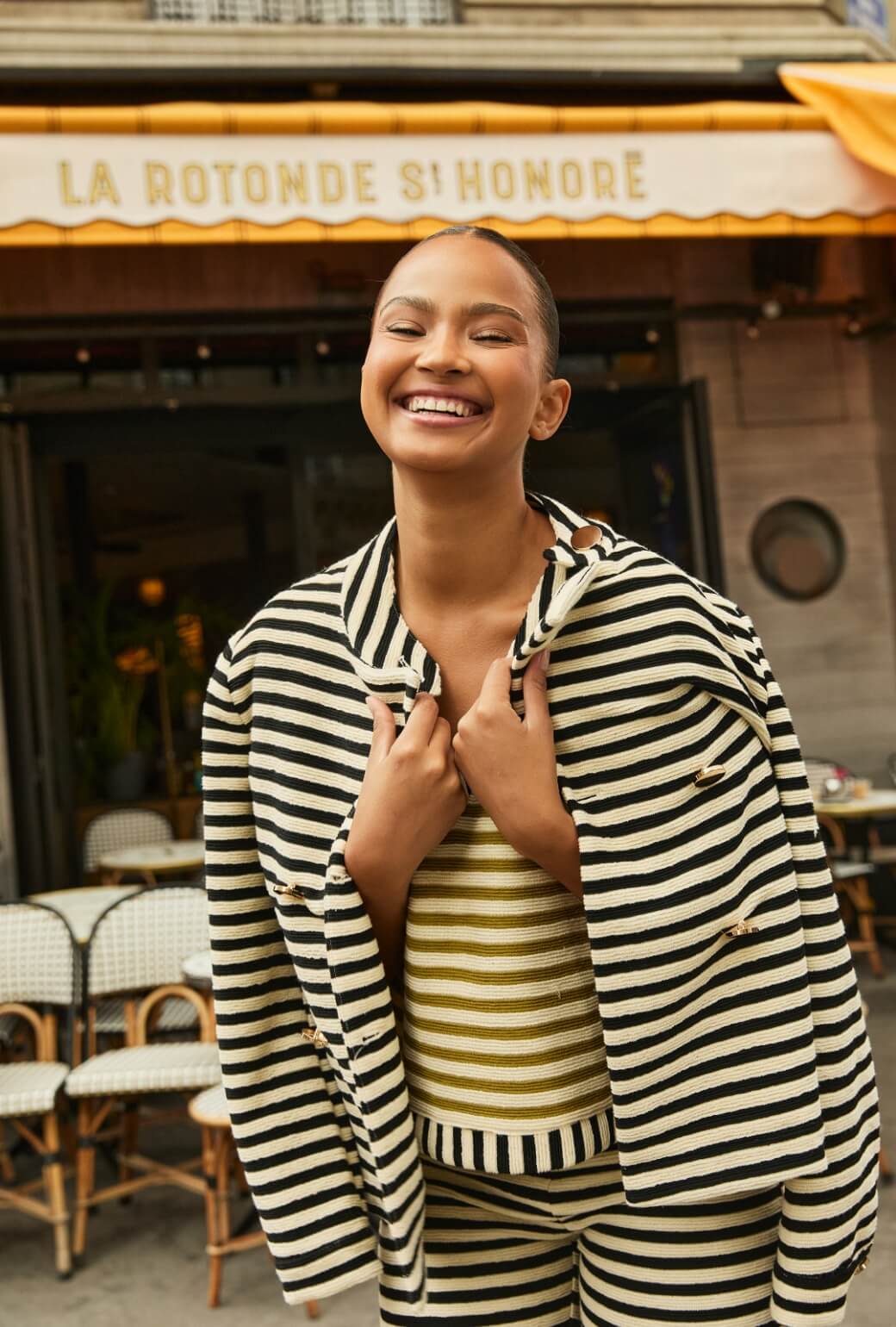 Swell Jacket - Black Striped Terry - BURU