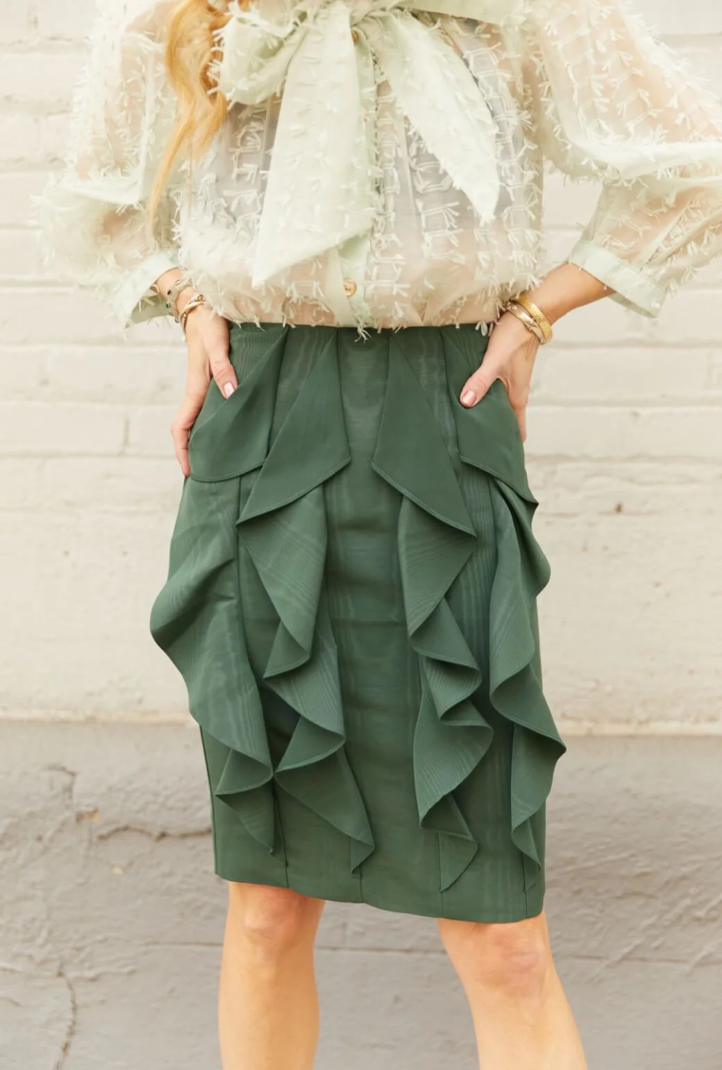 Big Bow Blouse - Mint Bows - BURU