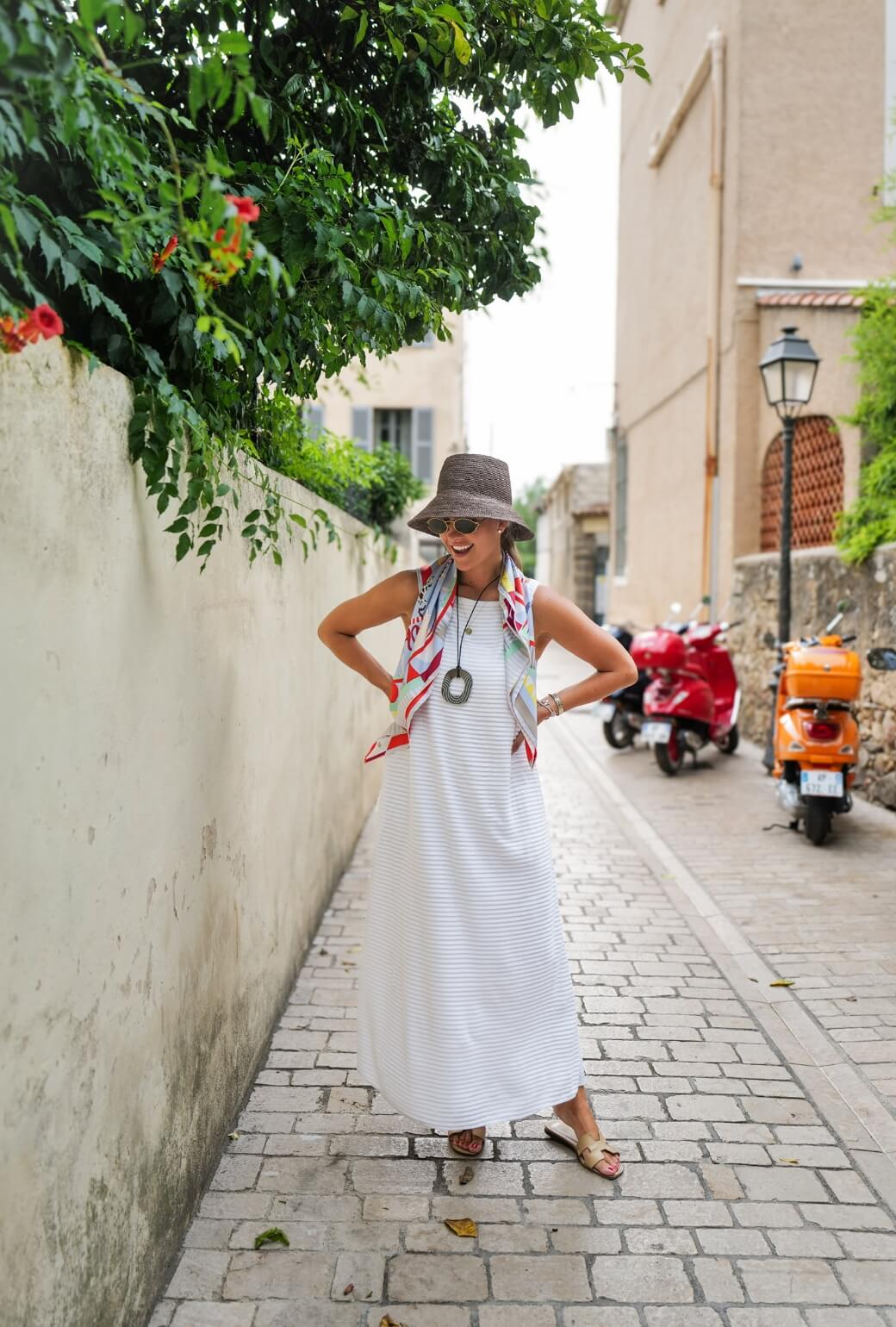 Buru x Megan Stokes The Megan MIDI Dress - White Pintuck Knit - BURU