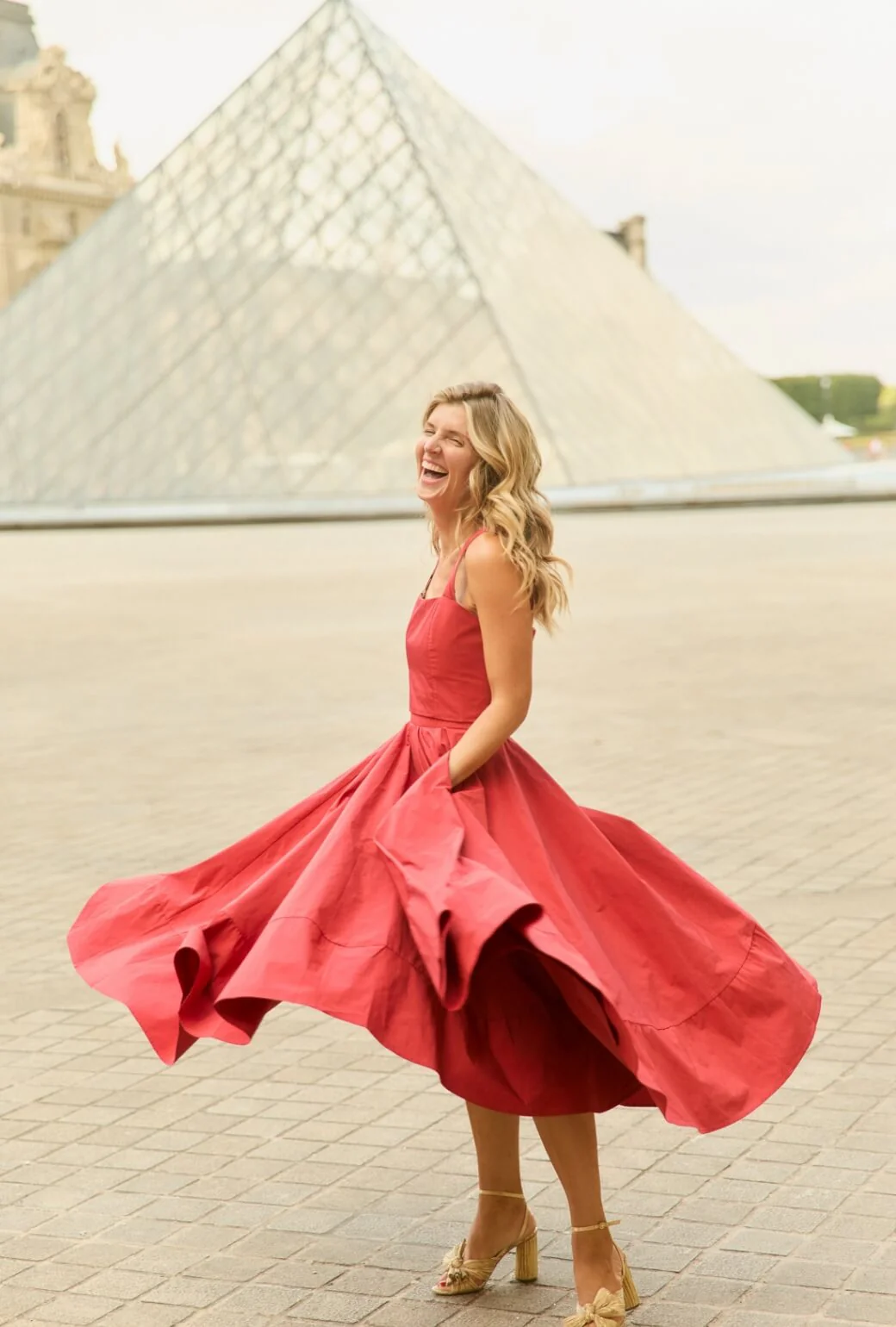 Buru x Anna Kloots Lucinda Circle Skirt - Red Taffeta - BURU