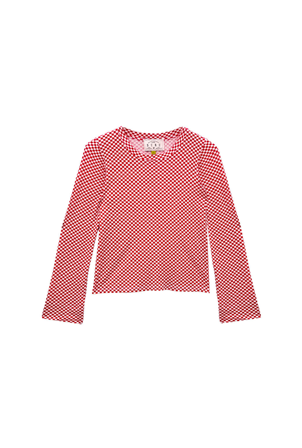 Buru x Val Crew Neck Tee - Red & White Checkerboard - BURU