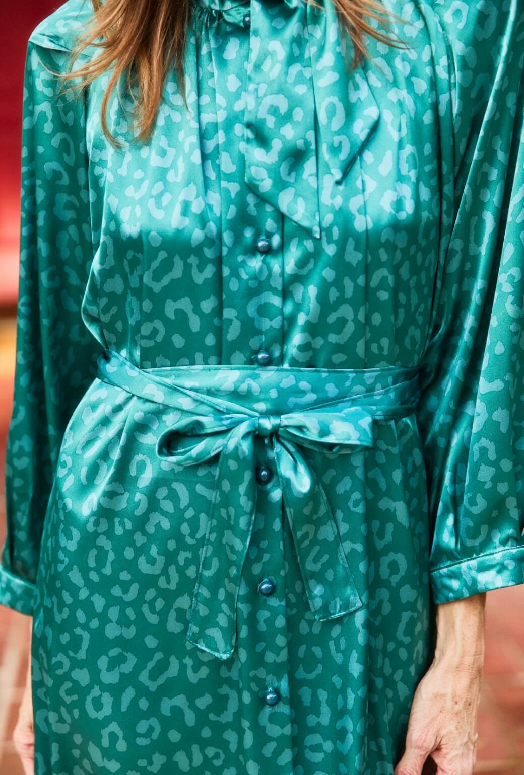Bow Housecoat - Aqua Cheetah - BURU