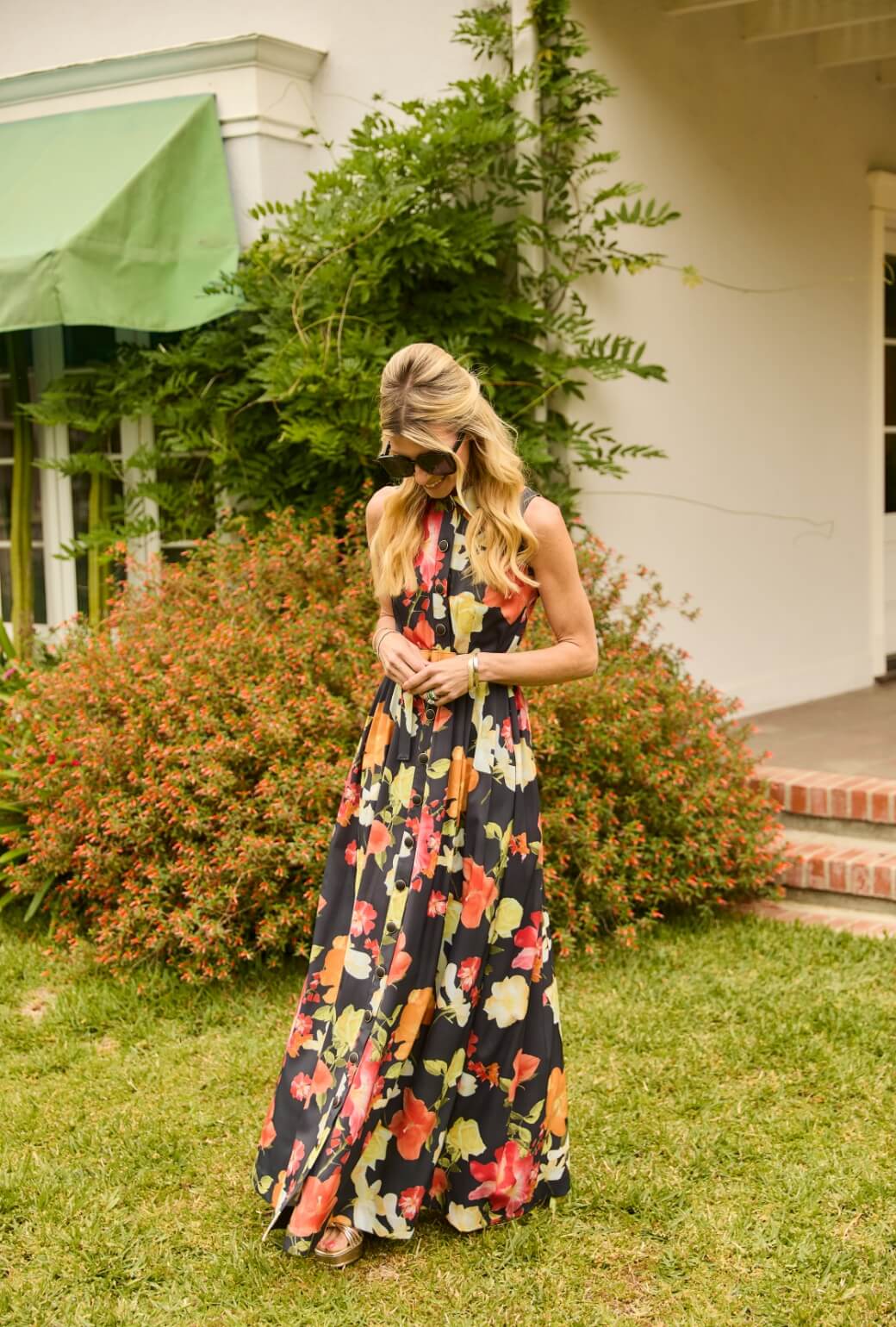 Sleeveless Shirtdress MAXI - Hibiscus - BURU