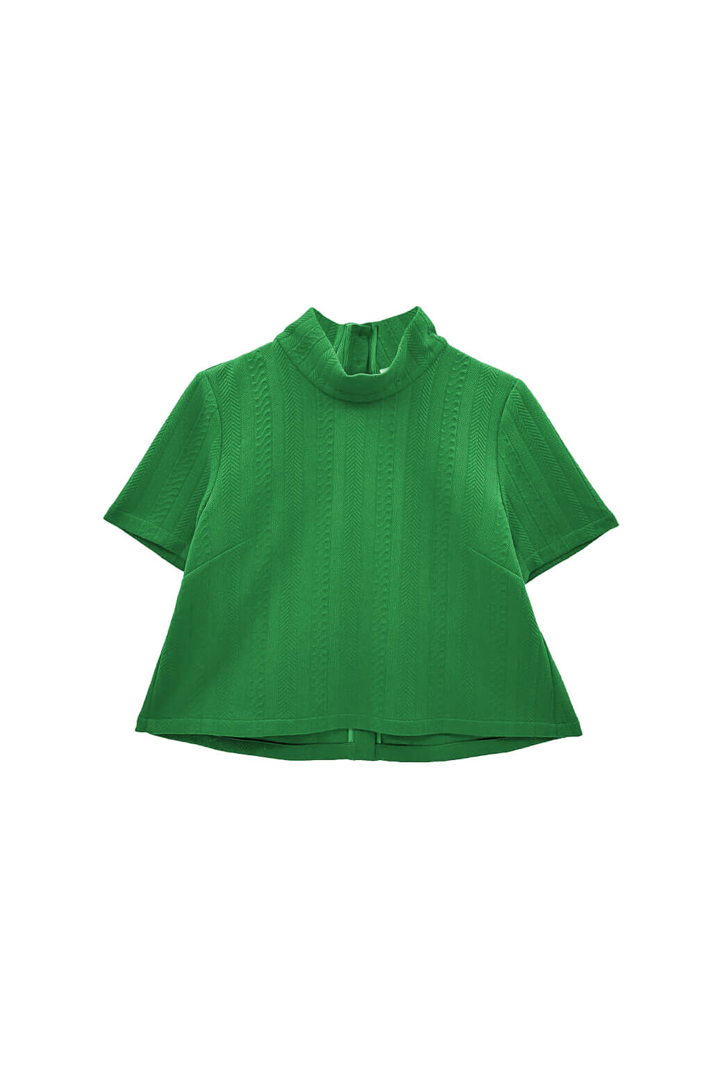 Short Sleeve Mod Top - Kelly Green Cable-knit - BURU