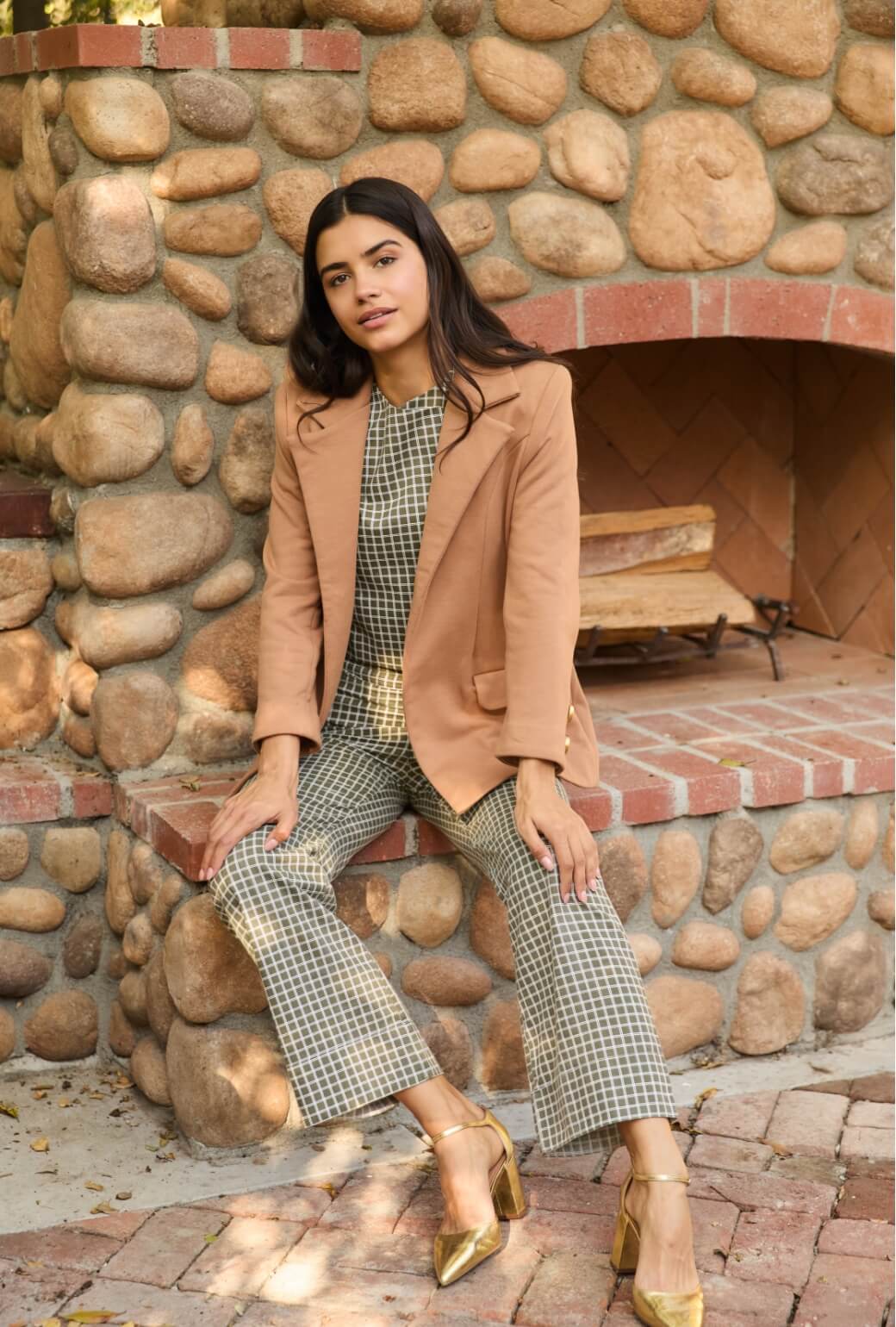 Boyfriend Blazer - Caramel Knit - BURU