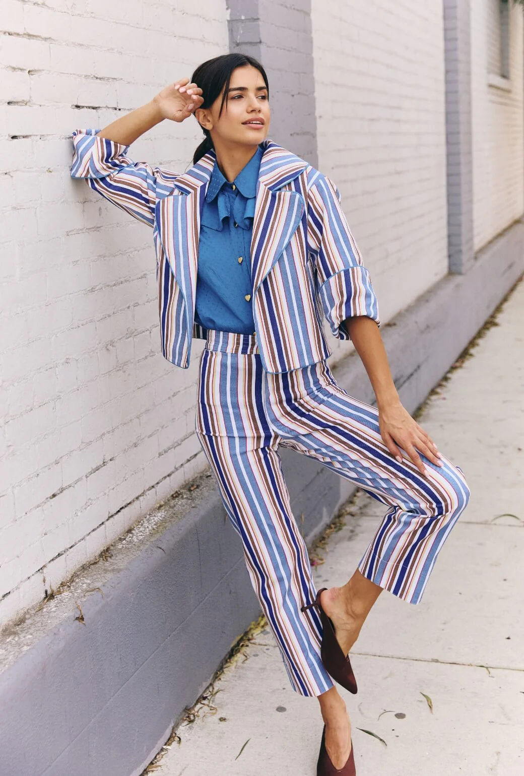 The Flip Jacket - Brown Stripe Twill - BURU