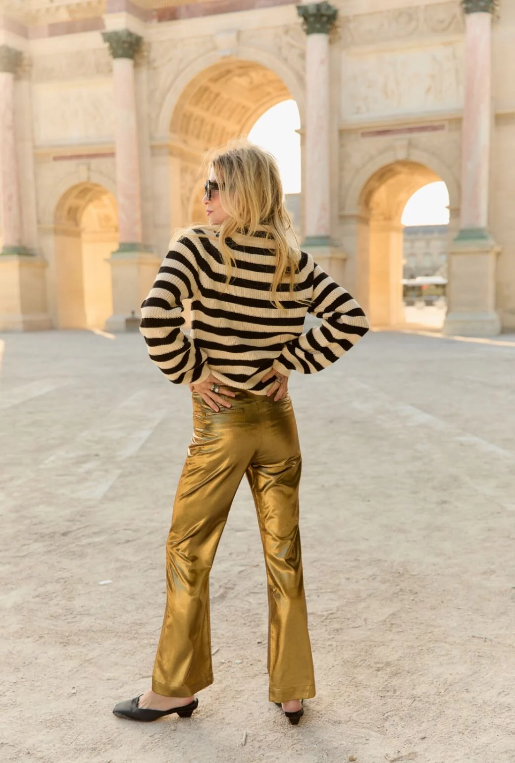 Tate Trousers - Gold Lamé - BURU