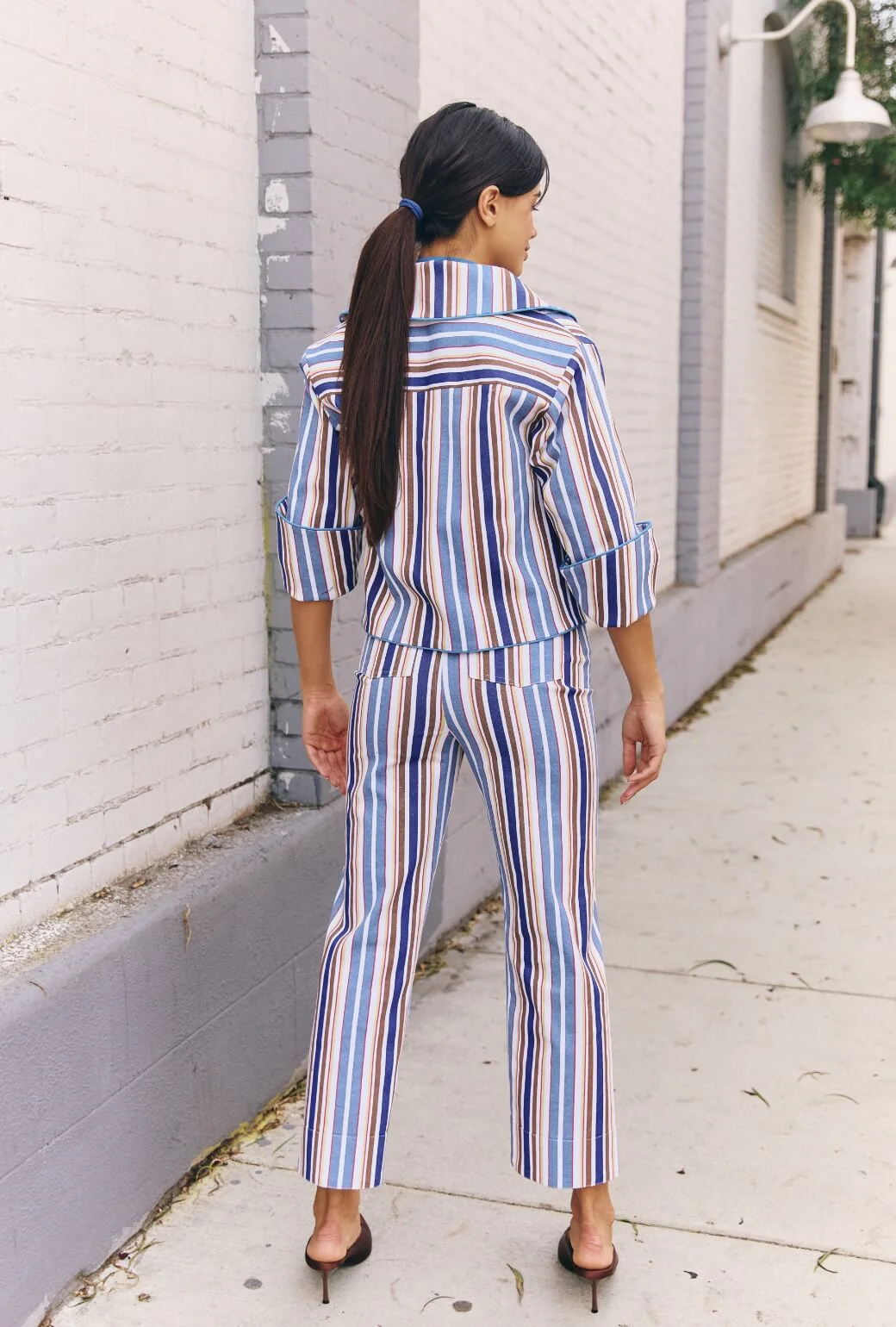 The Flip Jacket - Brown Stripe Twill - BURU