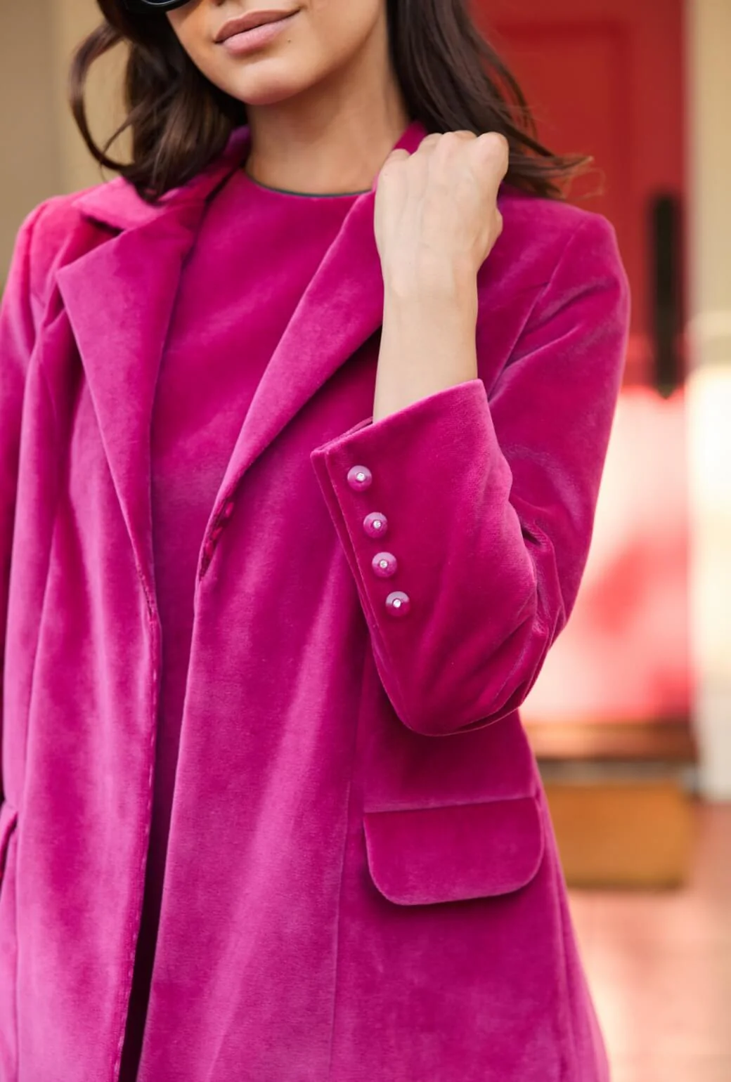Boyfriend Blazer - Pink Velvet - BURU