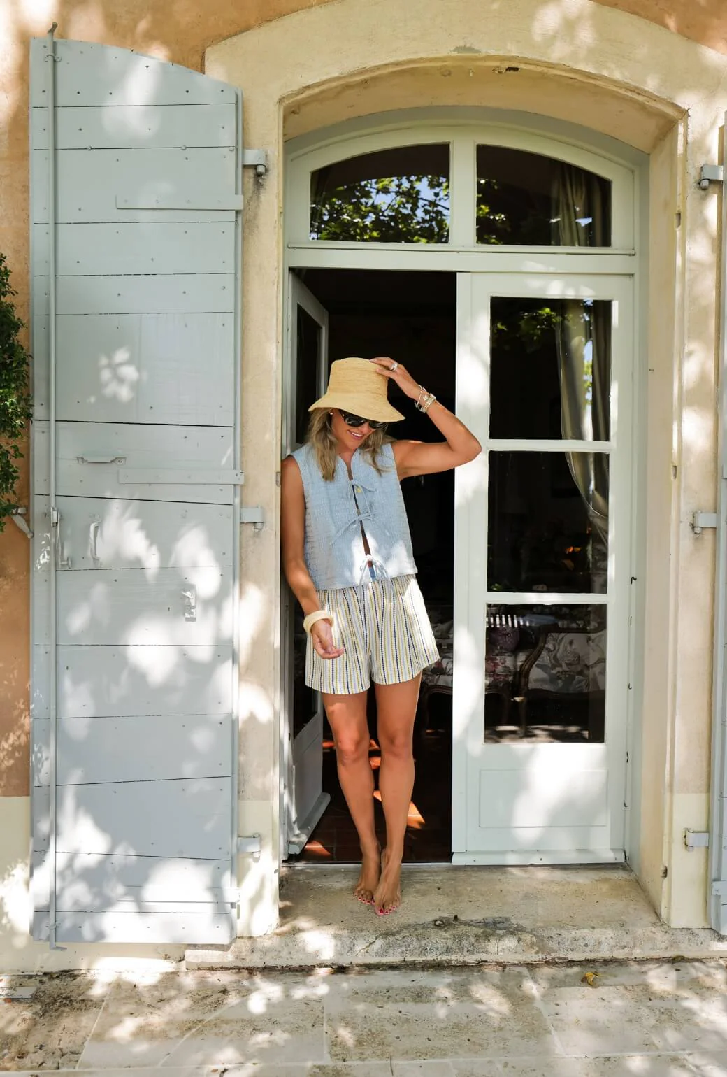 Buru x Megan Stokes The Fife Vest - Embroidered Chambray - BURU