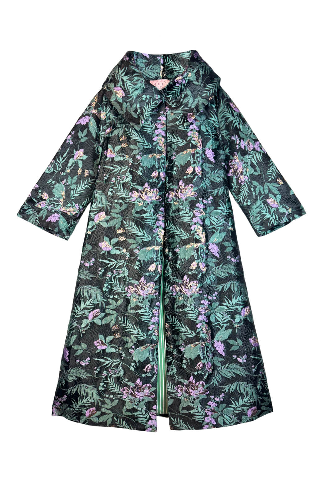 The Grace Coat - Sage & Lilac Brocade - BURU