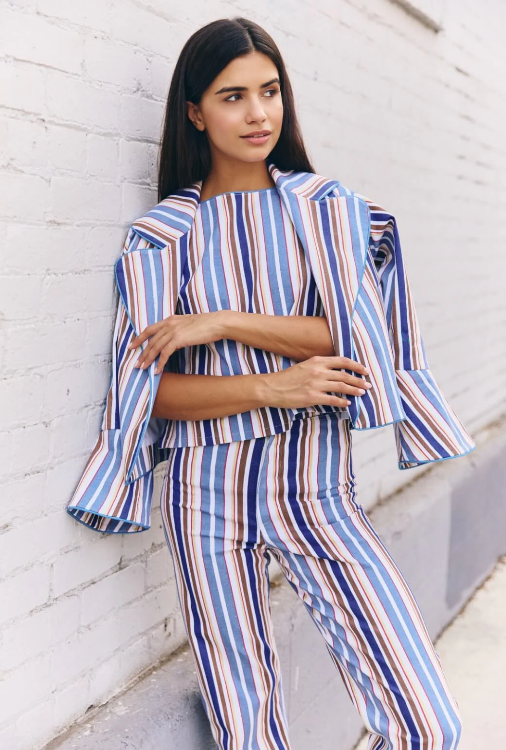 The Charlie Pant - Brown Stripe Twill - BURU