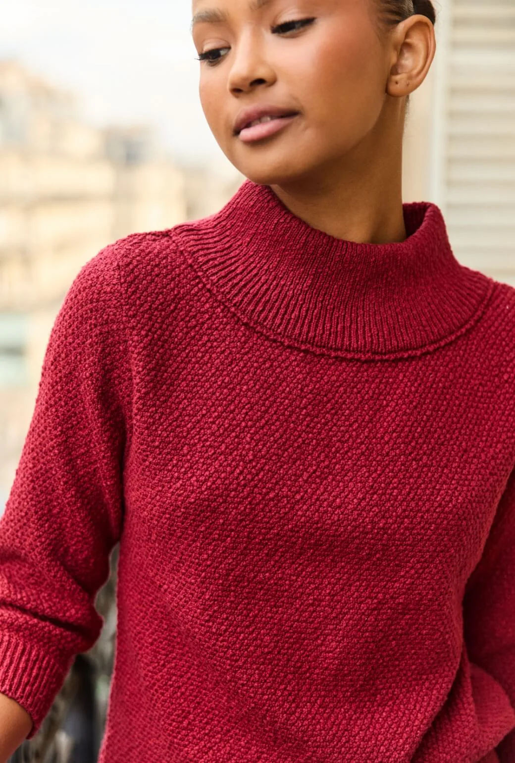 The Carlyle Sweater - Cranberry Knit - BURU