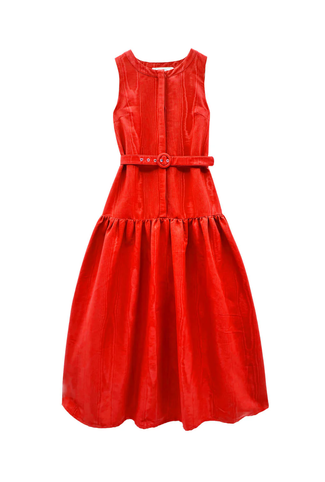 The Drop Waist Gown - Red Moiré - BURU