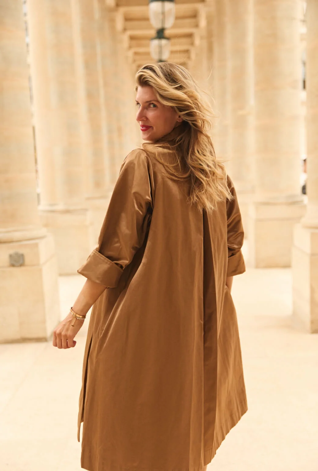 Buru x Anna Kloots Belted Swing Coat - Bronze - BURU