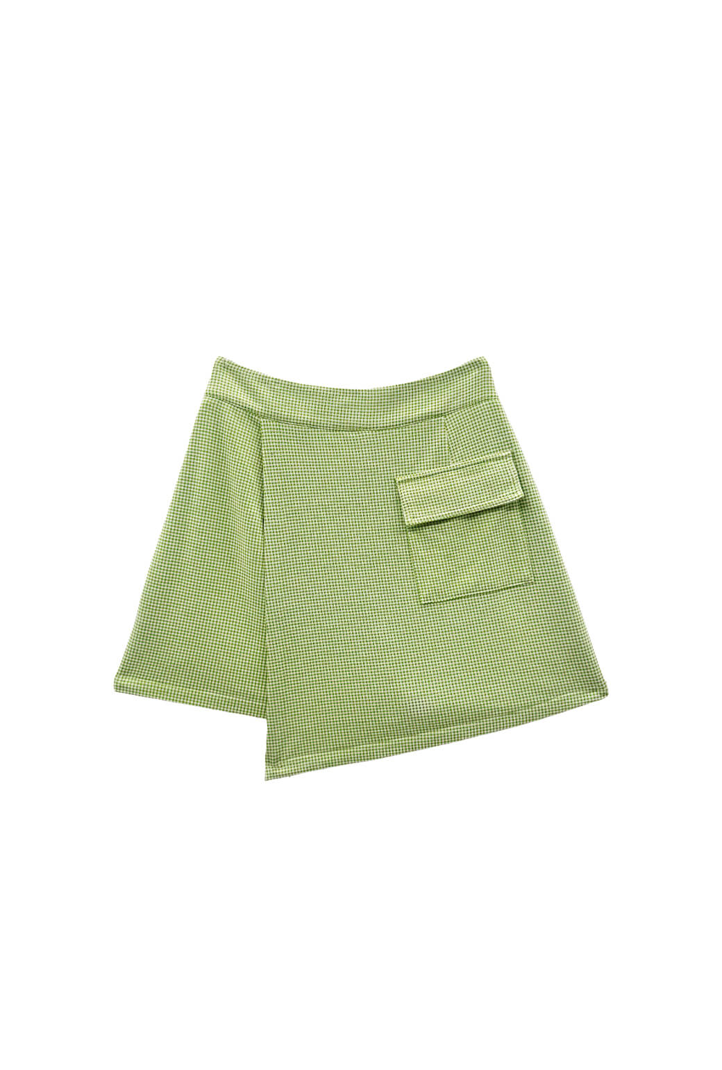 The Serena Skort - Green Gingham Knit - BURU